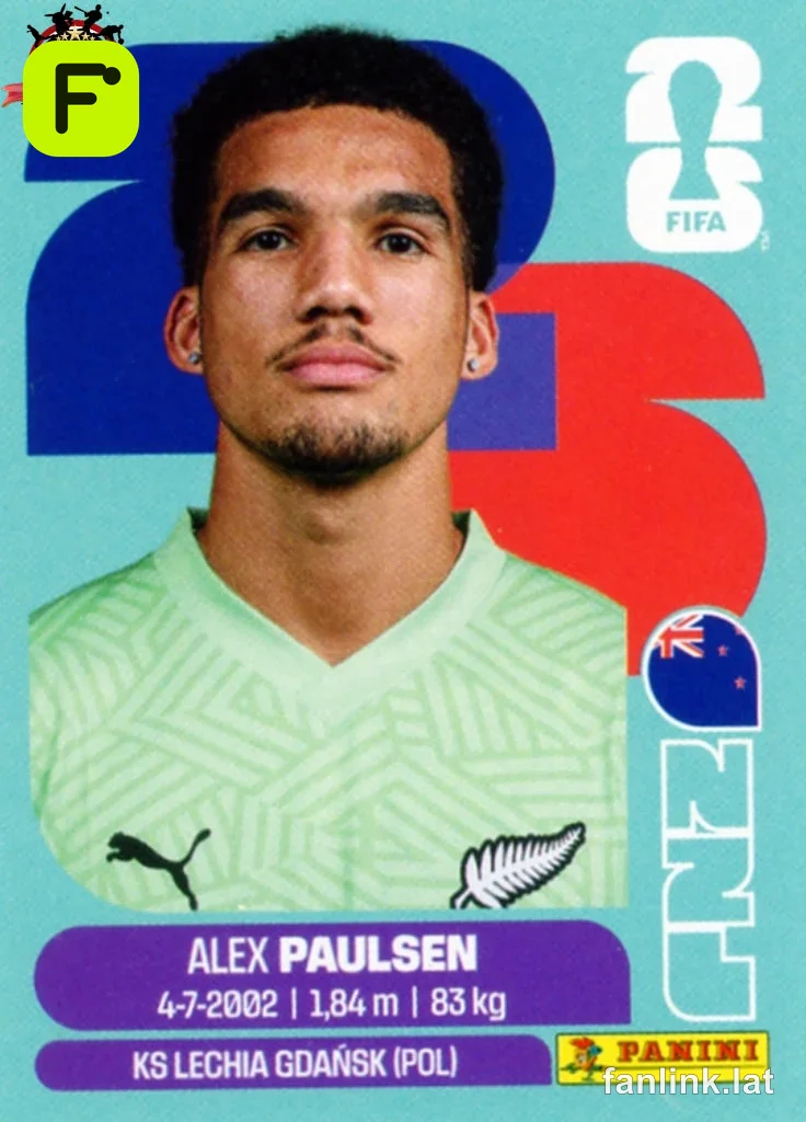 Alex Paulsen #NZL3 — Lámina Panini FIFA World Cup 2026